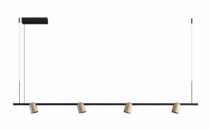 Calvi K4 pendant, black/polished silver coffee - PC dimmable