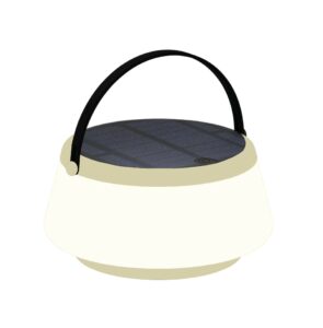 Solar Lantern, flax fibre grey