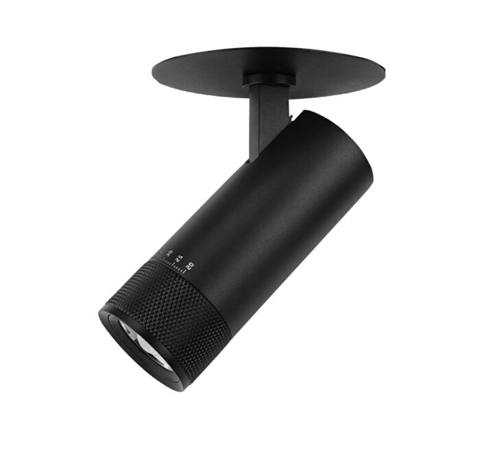 Ezra Zoom Recessed 8W 2700K, black - phase cut dimmable